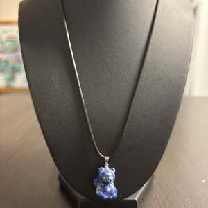 Natural Stone Lapis Lazuli lucky cat Pendant Necklace